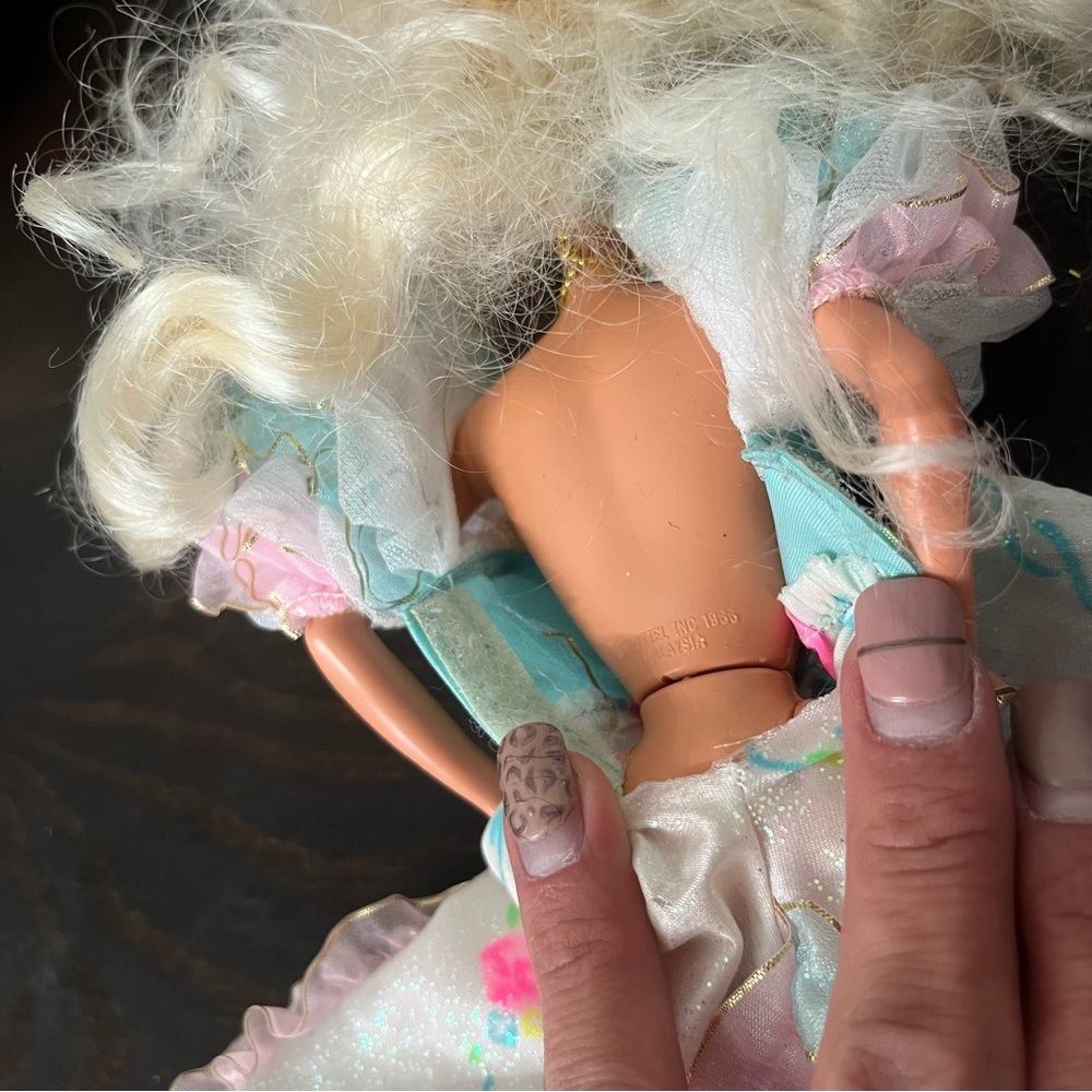 OLD VINTAGE 1966 ORIGINAL BARBIE DOLL TOY BLUE PINK DRESS - Picture 3 of 3